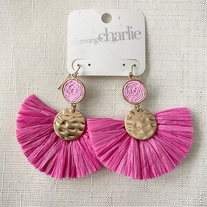 Charming Charlie Pink & Gold Earrings